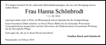 Anzeige von Hanna Schönbrodt von MGO