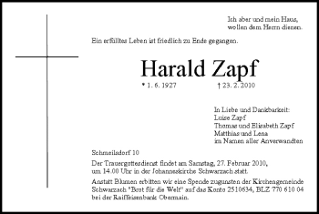 Anzeige von Harald Zapf von MGO