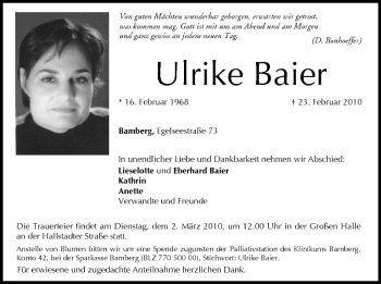 Anzeige von Ulrike Baier von MGO