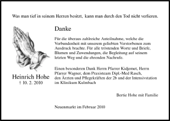 Anzeige von Heinrich Hohe von MGO