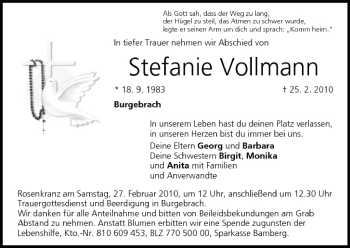 Anzeige von Stefanie Vollmann von MGO