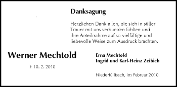 Anzeige von Werner Mechtold von MGO