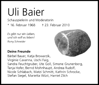Anzeige von Uli Baier von MGO