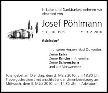 Anzeige von Josef Pöhlmann von MGO
