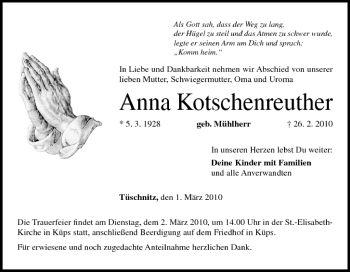 Anzeige von Anna Kotschenreuther von MGO