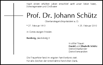 Anzeige von Johann Schütz von MGO