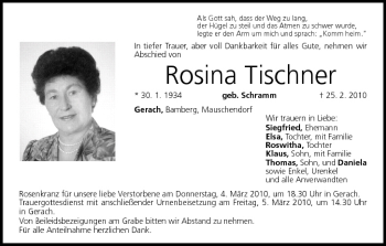 Anzeige von Rosina Tischner von MGO