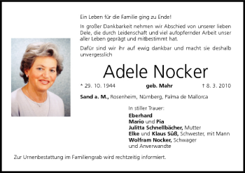 Anzeige von Adele Nocker von MGO
