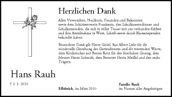 Anzeige von Hans Rauh von MGO