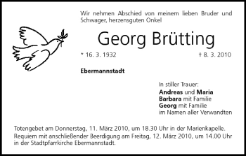 Anzeige von Georg Brütting von MGO