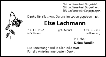 Anzeige von Else Lachmann von MGO