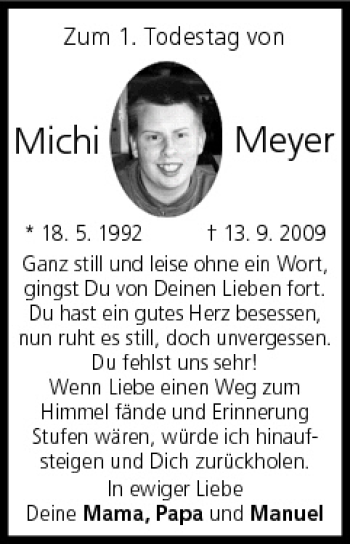 Anzeige von Michi Meyer von MGO