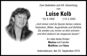 Anzeige von Luise Kolb von MGO