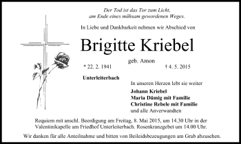 Anzeige von Brigitte Kriebel von MGO