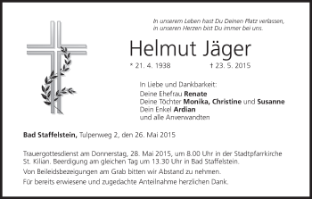 Anzeige von Helmut Jäger von MGO