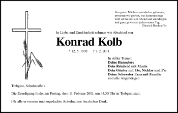 Anzeige von Konrad Kolb von MGO