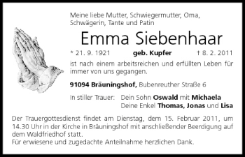 Anzeige von Emma Siebenhaar von MGO