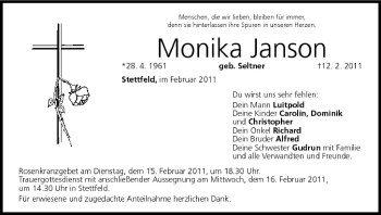 Anzeige von Monika Janson von MGO