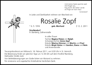 Anzeige von Rosalie Zopf von MGO