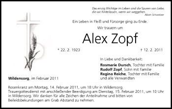 Anzeige von Alex Zopf von MGO