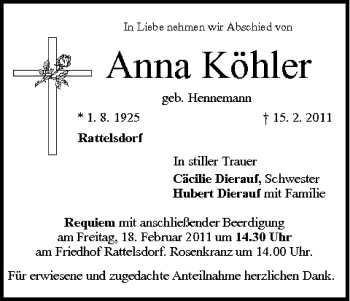 Anzeige von Anna Köhler von MGO
