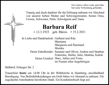 Anzeige von Barbara Reif von MGO