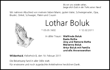 Anzeige von Lothar Boluk von MGO