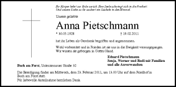 Anzeige von Anna Pietschmann von MGO