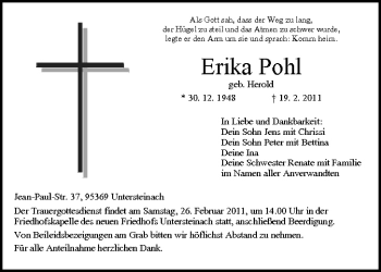 Anzeige von Erika Pohl von MGO
