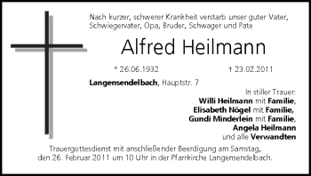 Anzeige von Alfred Heilmann von MGO