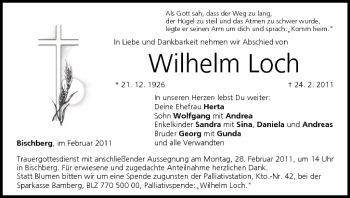 Anzeige von Wilhelm Loch von MGO