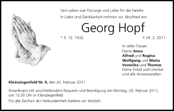 Anzeige von Georg Hopf von MGO
