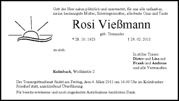 Anzeige von Rosi Vießmann von MGO