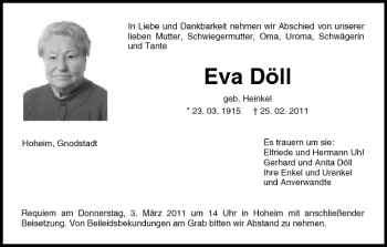 Anzeige von Eva Döll von MGO