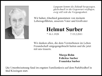 Anzeige von Helmut Surber von MGO