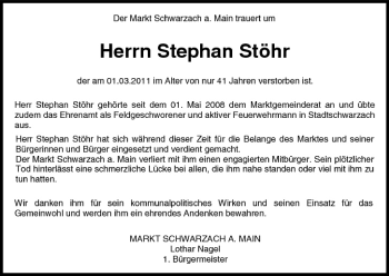 Anzeige von Stephan Stöhr von MGO