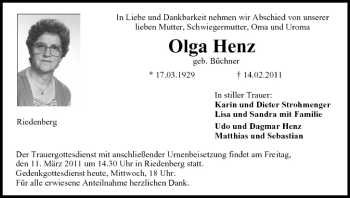 Anzeige von Olga Henz von MGO