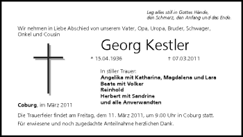 Anzeige von Georg Kestler von MGO
