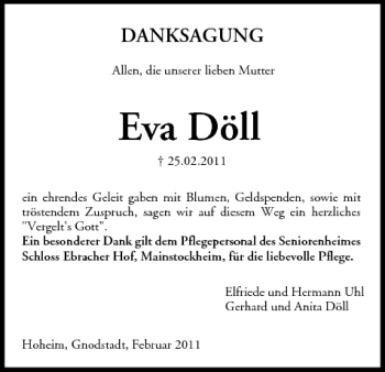 Anzeige von Eva Döll von MGO
