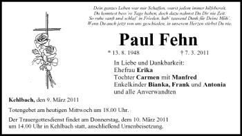 Anzeige von Paul Fehn von MGO