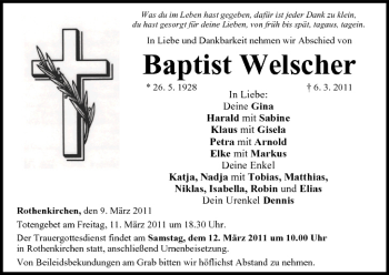 Anzeige von Baptist Welscher von MGO
