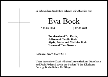 Anzeige von Eva Bock von MGO