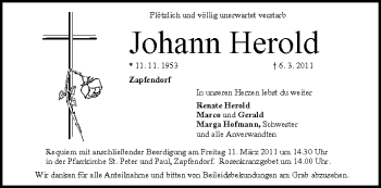 Anzeige von Johann Herold von MGO