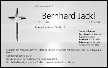 Anzeige von Bernhard Jackl von MGO