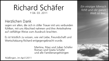 Anzeige von Richard Schäfer von MGO