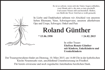 Anzeige von Roland Günther von MGO