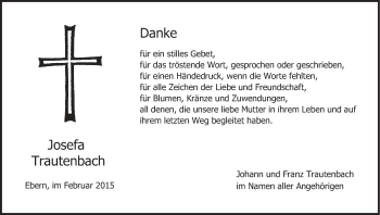 Anzeige von Josefa Trautenbach von MGO