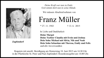 Anzeige von Franz Müller von MGO