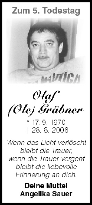 Anzeige von Olaf Gräbner von MGO