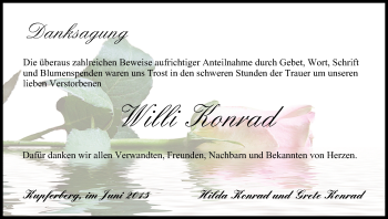 Anzeige von Willi Konrad von MGO